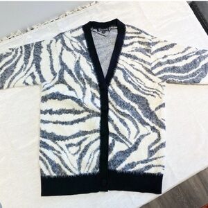 NWOT - Black and White Zebra-Print Oversized Knit Sweater